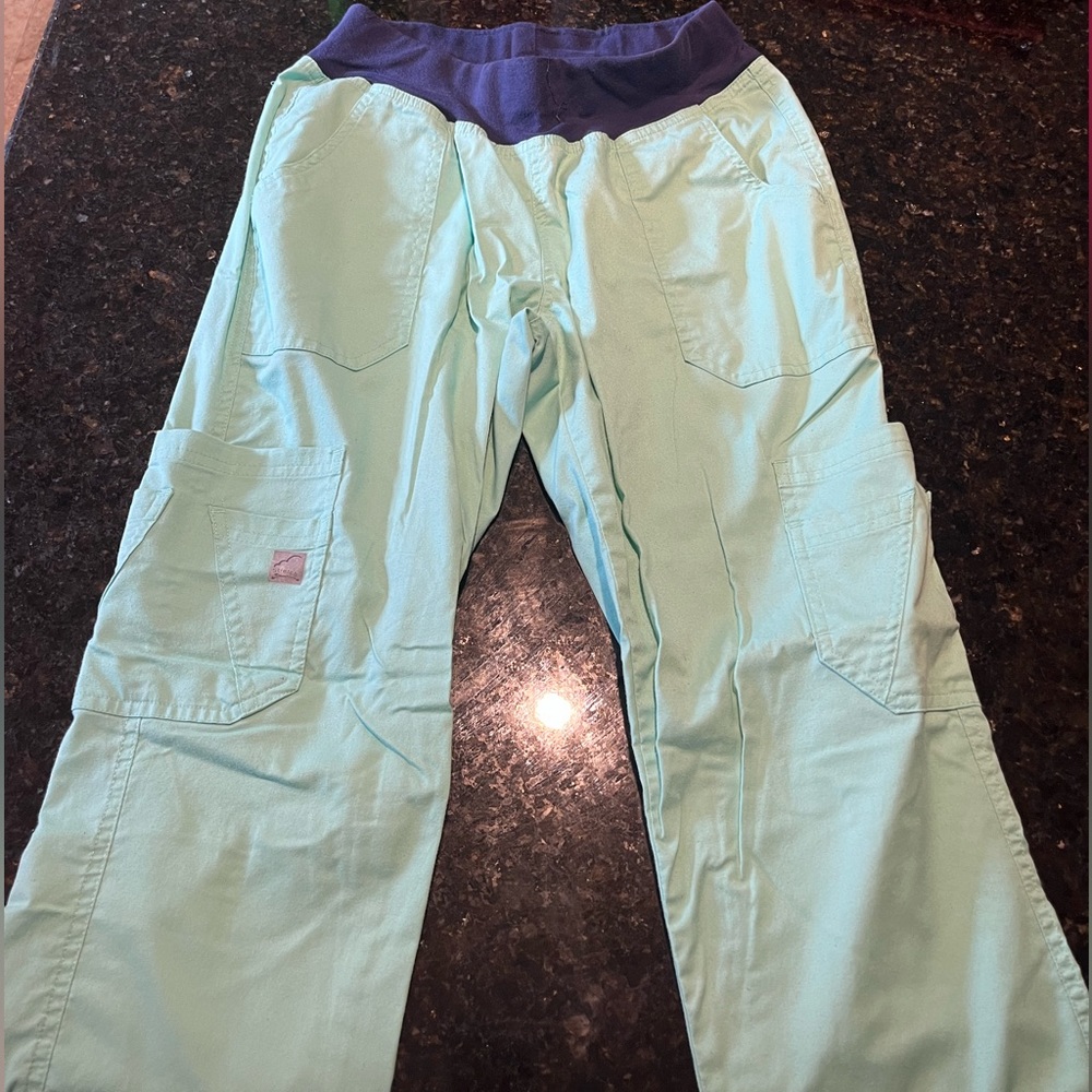 Light blue buttersoft stretch scrub bottoms